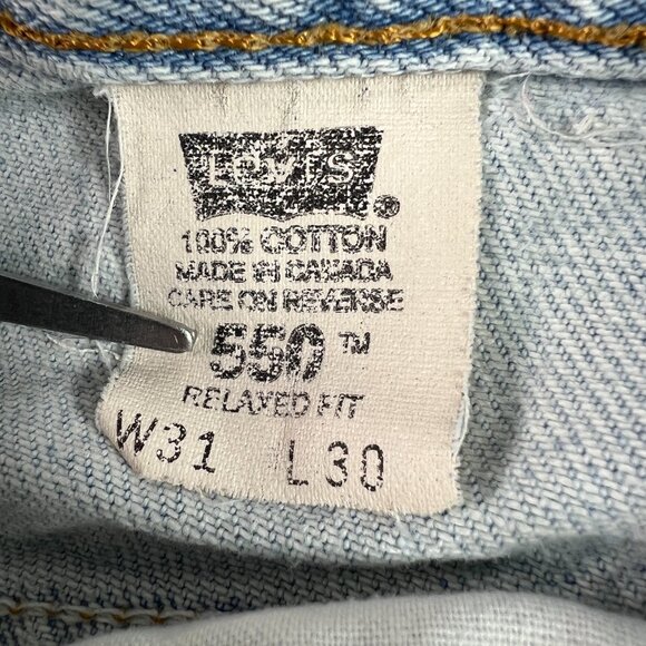VTG Levi's Jean Men 29x29* 550 Relaxed Straight Light Blue Faded Denim Tag 31x30 - Picture 8 of 16